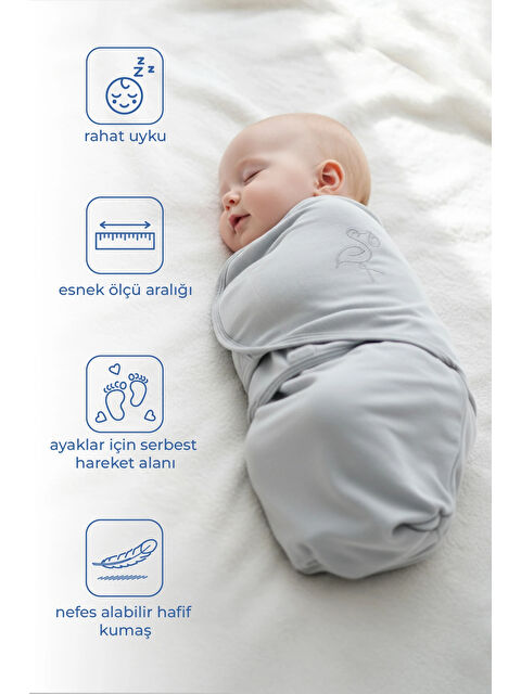 Babyjem İnterlok Pamuklu Bebek Kundak Gri - S000500774-20600