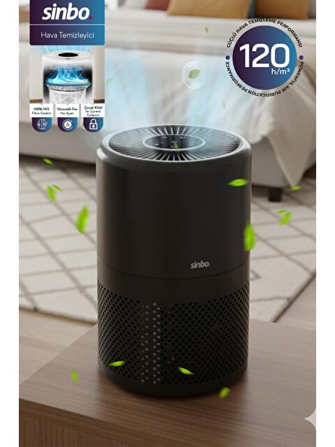 Sinbo SAP-5507 HEPA H13 Filtreli Hava Temizleyici Siyah – Toz / Koku Giderici, Sessiz ve Enerji Tasa - S000511086-19351