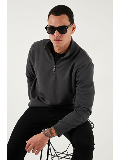 Buratti Pamuklu Regular Fit Yarım Fermuarlı Dik Yaka Sweat 5905470 - S000450984-29666