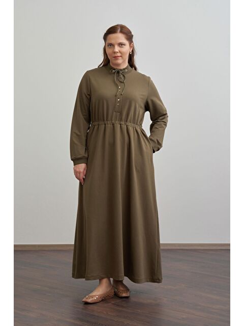 ALLDAY Haki-Pamuklu Yarım Patlı Elbise - S000500753-18547