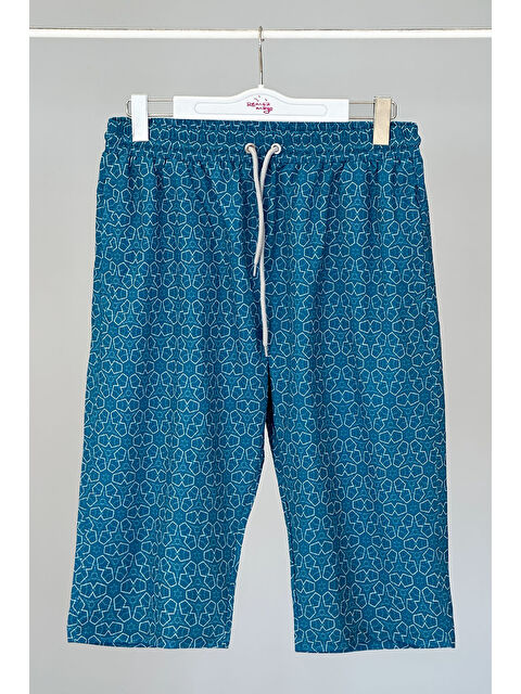 Remsa Mayo Erkek Havuz Deniz Uzun Kapri Şort Mayo RK002 Petrol - S000317195-20019