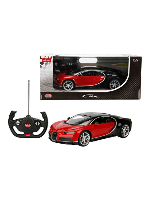 Rastar 1:14 Bugatti Chiron Uzaktan Kumandalı Işıklı Araba Kırmızı-Siyah
