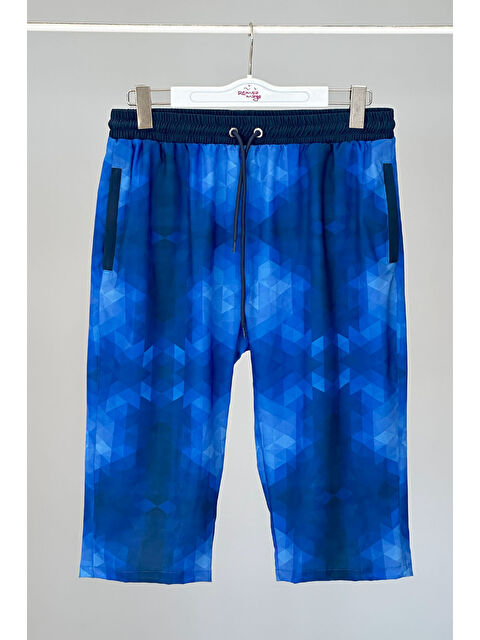 Remsa Mayo Erkek Havuz Deniz Uzun Kapri Şort Mayo RK001 Mavi - S000317198-17234