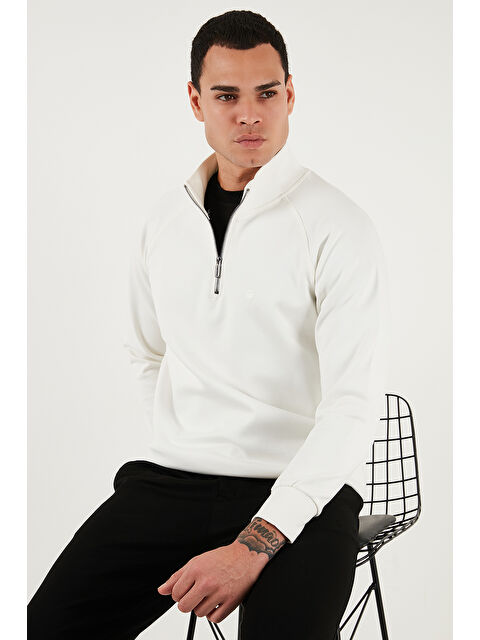 Buratti Pamuklu Relaxed Fit Yarım Fermuarlı Dik Yaka Sweat 5901232 - S000450987-19965