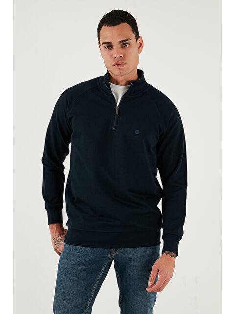 Buratti Pamuklu Relaxed Fit Yarım Fermuarlı Dik Yaka Sweat 5901232 - S000450987-21164