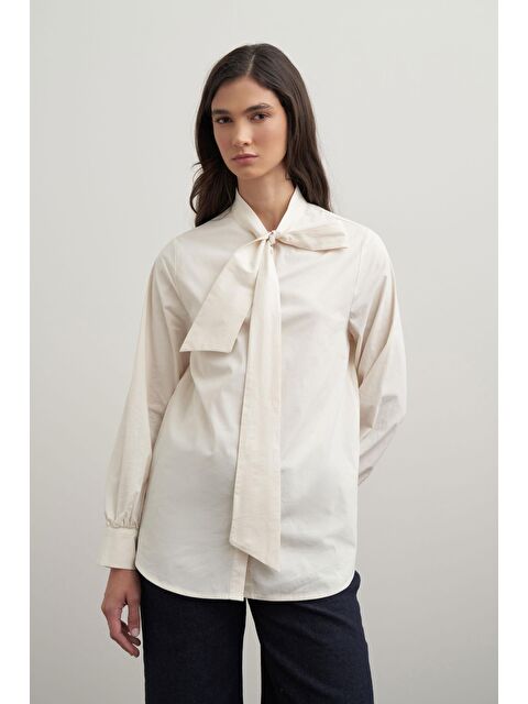 ALLDAY Ekru-Fiyonk Yakalı Gömlek - S000500780-19965