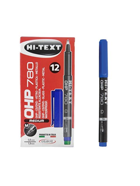Hi-Text 780 M Asetat Kalemi Mavi 12 Adet - S000413306-17234