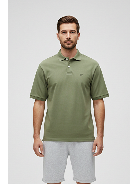 Bad Bear City Walker Soluk Yeşil Polo Yaka Erkek Tişört