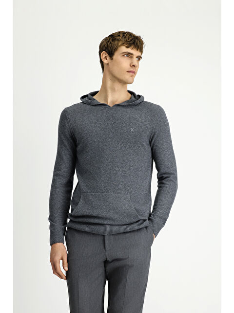 Kiğılı Kapüşonlu Regular Fit Yünlü Triko Kazak - S000494021-74