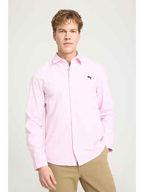 Wrangler Regular Fit Normal Kesim %100 Pamuk Pembe Gömlek