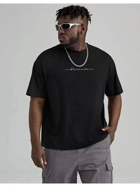 Jane's Unisex Baskılı Oversize T-Shirt - Siyah - S000528235-19351