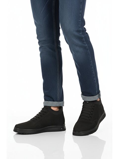 Ayakmod Siyah Nubuk Hakiki Deri İçi Kürklü Kaymaz Erkek Bot 727 M - S000449223-6381