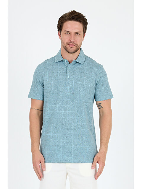 Rodi Erkek Polo Yaka Desenli Tişört – %95 Pamuk %5 Elastan – Şık, Esnek ve Rahat Kısa Kollu Tişört 0034 - S000404178-17234