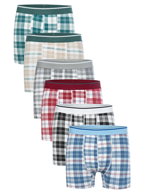 Tolin Erkek 6 lı Süprem Pamuklu Elastanlı Renkli Boxer Seti 4147-11 - S000502630-27207