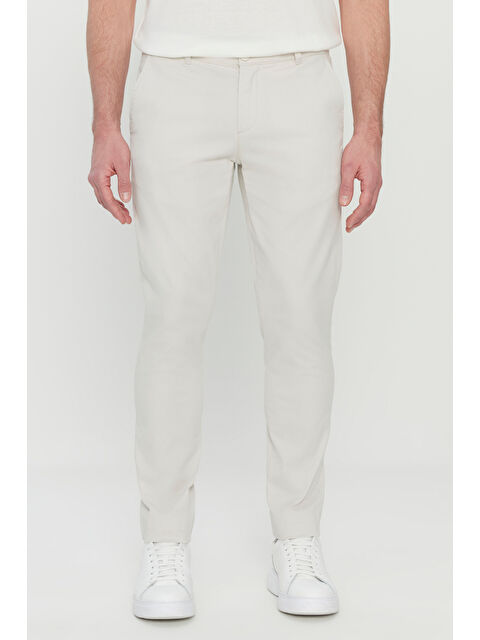 AC&Co / Altınyıldız Classics Erkek Taş Pamuklu Slim Fit Dar Kesim Yan Cep Esnek Casual Pantolon - S000396816-25636