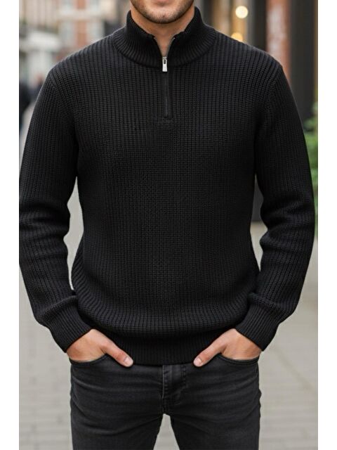 Oksit Nex Yarım Fermuarlı Dik Yaka Kalın Erkek Kazak - S000468427-19351