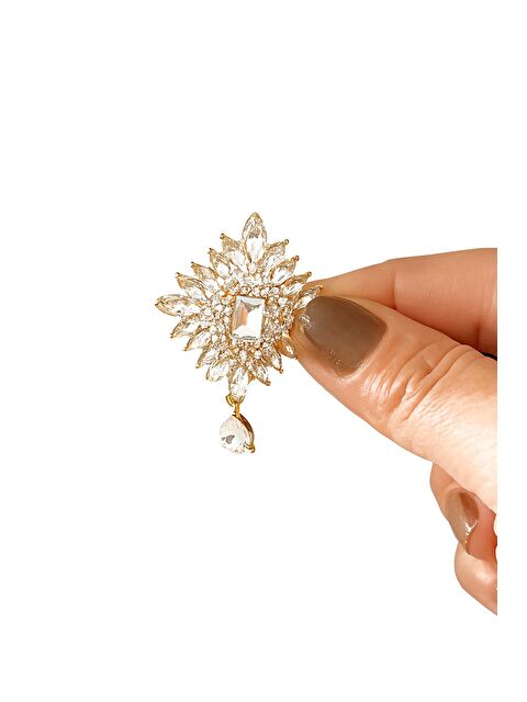 New Obsessions Vintage Beyaz Kristal Broş Yaka İğnesi - S000486690-20076