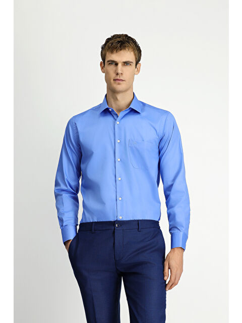 Kiğılı Uzun Kol Non Iron Saten Klasik Cepli Pamuklu Gömlek - S000404943-19393