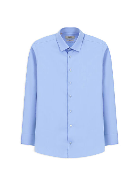 Kiğılı Uzun Kol Slim Fit Dar Kesim Klasik Su İtici Leke Tutmaz 4 Mevsim Pamuk Gömlek - S000405818-17437