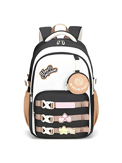 Muggle 3 Bölmeli Very Comfort Kolej Okul Sırt Çantası Siyah-Kahve (MU-1742) - S000426156-19351