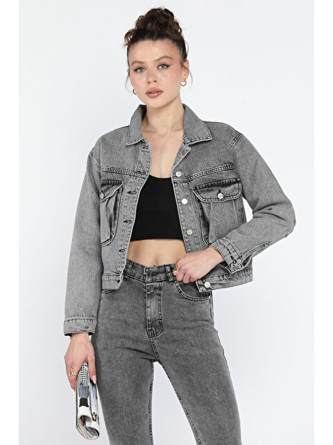 Gülseli Kadın Jean Ceket - S000361096-29666