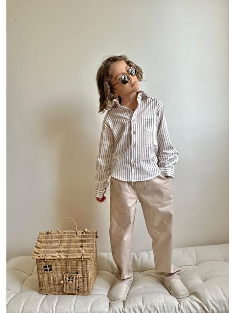 carla10 Erkek Çocuk Gabardin Pantalon ve Gömlek Alt Üst Takım - S000497962-19928