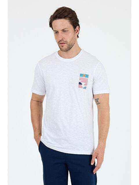 Rodi Erkek %100 Pamuk Bisiklet Yaka Kısa Kollu Baskılı Tişört Rahat ve Günlük Tişört 0005 - S000403961-20063