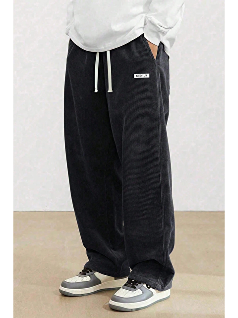 Genius Store GENIUS Erkek Pantolon Fitilli Kadife Bol Paça Oversize Pantolon - S000505834-19351