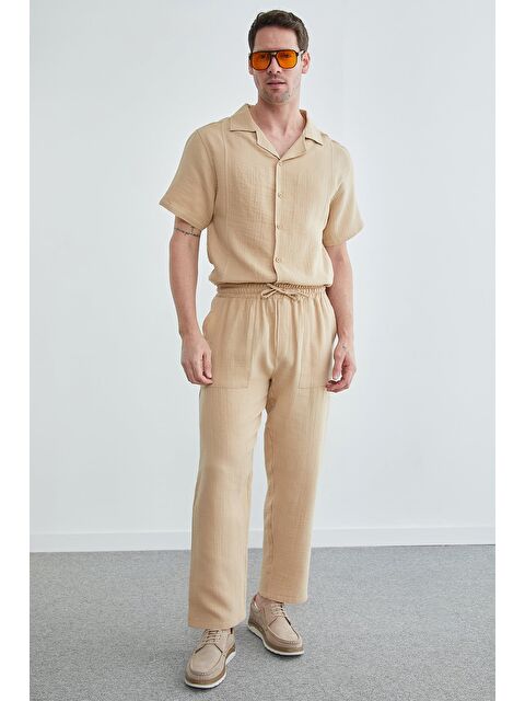 Fullamoda Beli Lastikli Müslin Pantolon - S000514876-19928