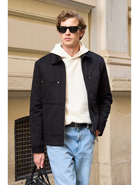 Danger Erkek Pamuklu %100 Pamuk Ceket Mont Siyah - S000427700-19351