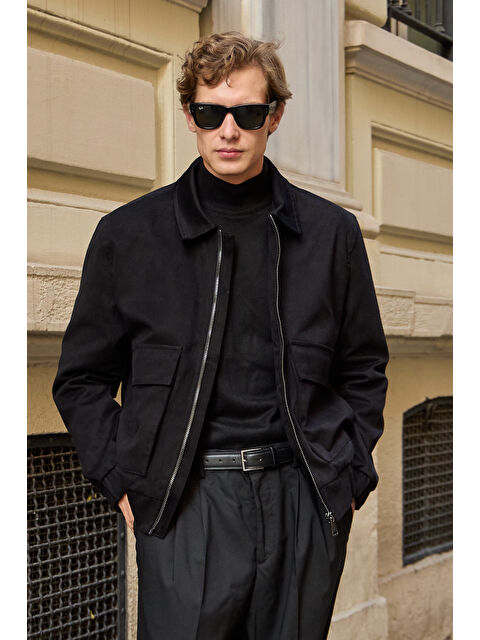 Danger Erkek Pamuklu Mont %100 Pamuk Ceket Siyah - S000426455-19351