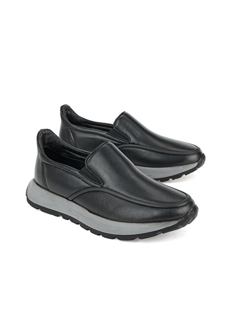 Ziya Ayakkabı Erkek Hakiki Deri Kolay Giyilir Konfor Ayakkabı 15310Z1102 Siyah