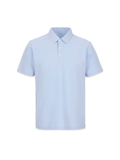 Kiğılı Polo Yaka Regular Fit İpek Karışımlı Dikişsiz Örme Tişört
