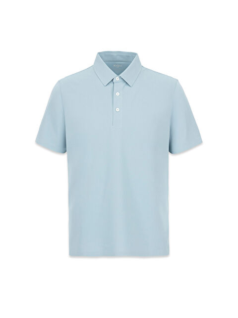 Kiğılı Polo Yaka Regular Fit İpek Karışımlı Dikişsiz Örme Tişört