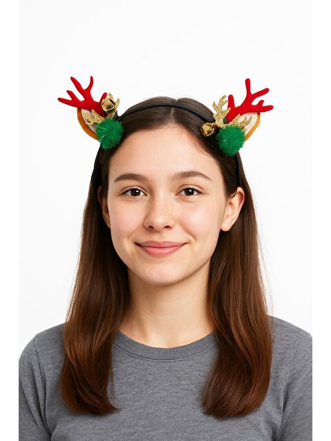 New Obsessions Yılbaşı Zarif Geyik Boynuzu Zilli Taç - S000468458-20045