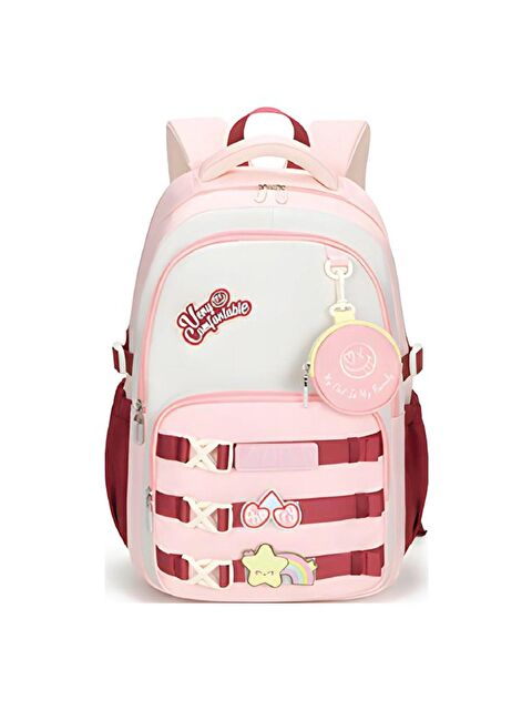 Muggle 3 Bölmeli Very Comfort Kolej Okul Sırt Çantası Pembe-Bordo (MU-1780) - S000426157-19951