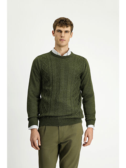 Kiğılı Bisiklet Yaka Regular Fit Desenli Triko Kazak - S000426460-18547