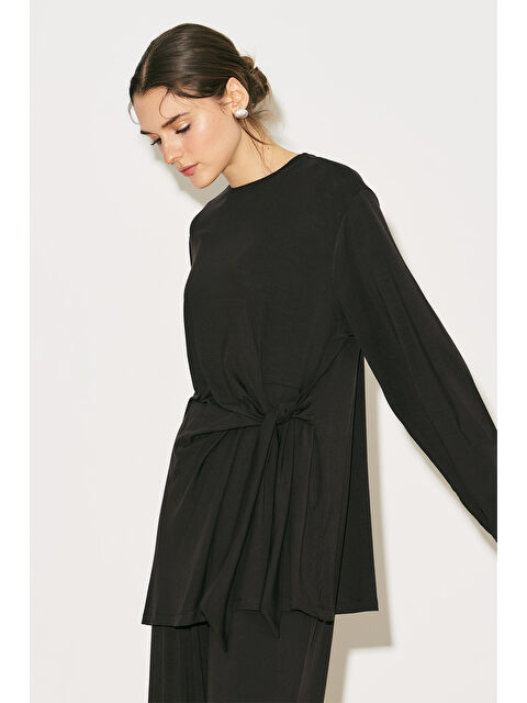 Manuka Easy Bağlama Detaylı Bluz Kahverengi