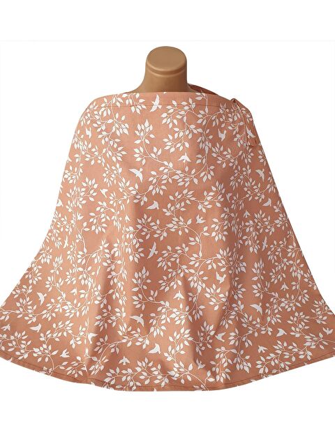 Yuar baby Çiçek Desenli Emzirme Önlüğü - Turuncu Standart - S000503079-18657