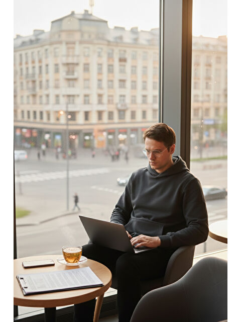 Buratti Slim Fit Kapüşonlu Kanguru Cepli İçi Tüylü Yumuşak Şardonlu Erkek Sweat 5905281 - S000000611-33408