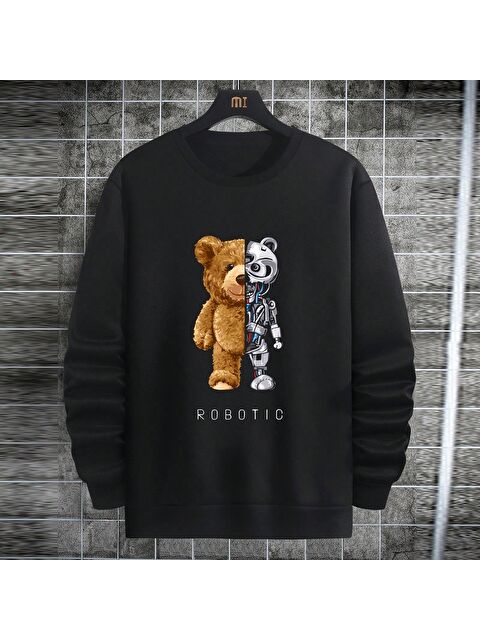 carla10 Robotic Ayıcık Robot Baskılı Erkek Sweatshirt - S000498096-19351