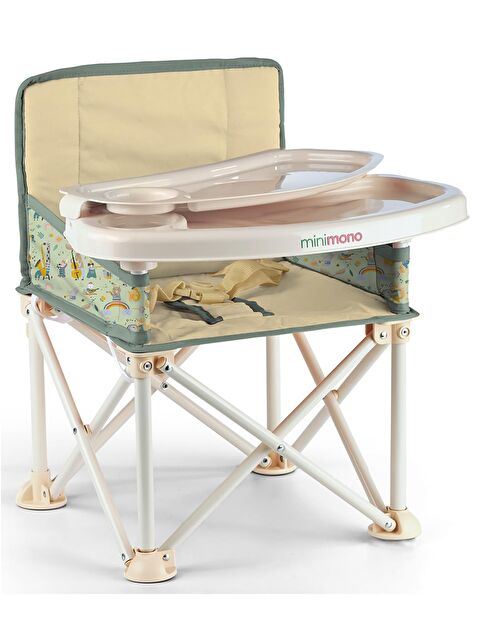Minimono Büyük Boy Katlanır Portatif Mama Sandalyesi - Bej Standart - S000285711-37217