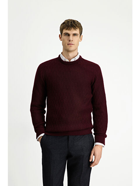 Kiğılı Bisiklet Yaka Regular Fit Desenli Triko Kazak - S000427705-19952