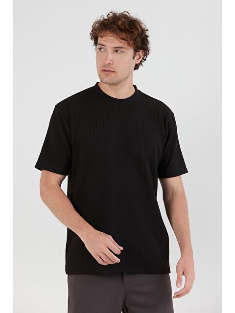 Fullamoda Desenli Bisiklet Yaka Tişört - S000393119-19351