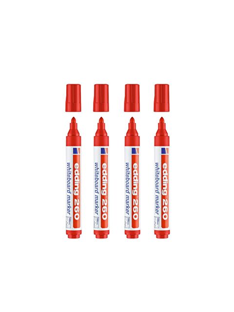 Edding 260 Beyaz Yazı Tahtası Kalemi Kırmızı 4 Lü Set - S000353808-20045