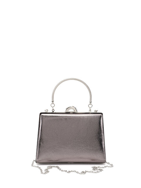 GÖNDERİ(R) Kadın GÜMÜŞ Uzun Zincirli El Ve Omuz Askılı Abiye Çanta