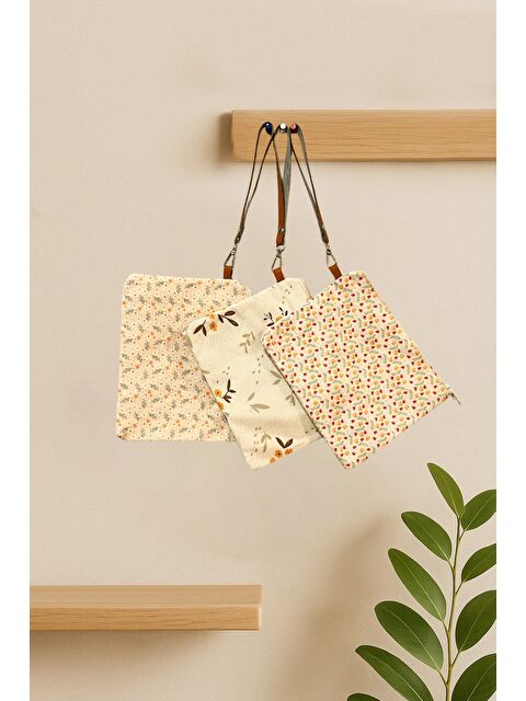 Bagg Deri Saplı Minik Çiçekli Cüzdan Paketi | 3 Adet - S000393930-19966