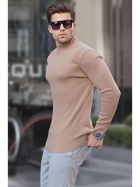 Madmext Bisküvi Balıkçı Yaka Erkek Triko Kazak 6822 - S000056815-17365