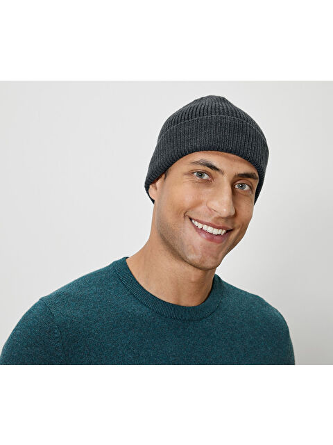 Tchibo Erkek Örgü Bere, Kırçıllı Koyu Gri - S000498101-20600