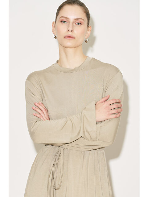 Manuka Easy Kuşaklı Rahat Bluz Taş